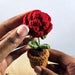 Mini Crochet Potted Everlasting Rose Flower