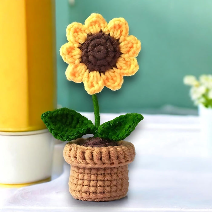 Mini Crochet Potted Everlasting Sunflower