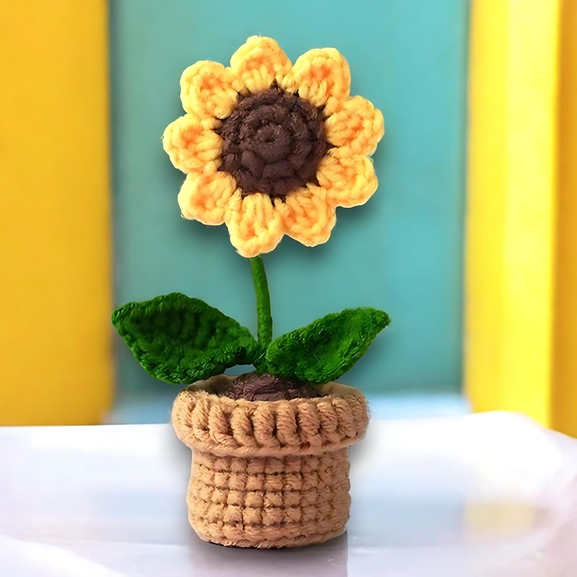 Mini Crochet Potted Everlasting Sunflower