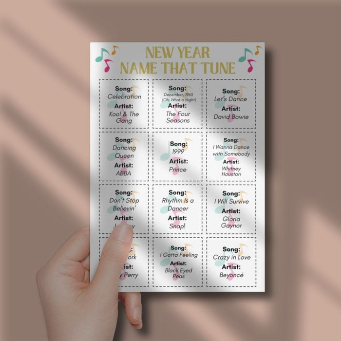 Name That Tune: New Year Edition – Instant Download Printable Game