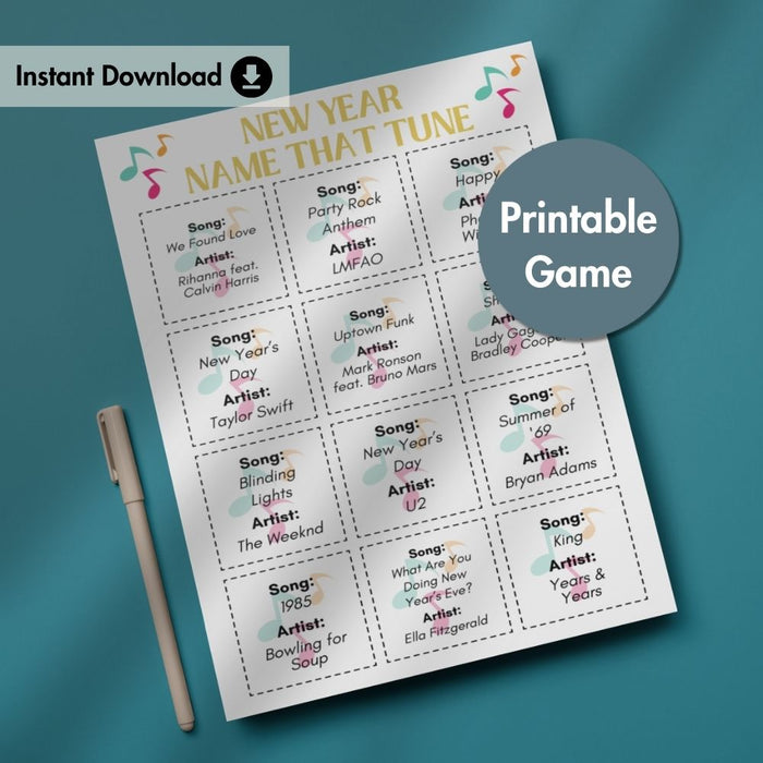 Name That Tune: New Year Edition – Instant Download Printable Game