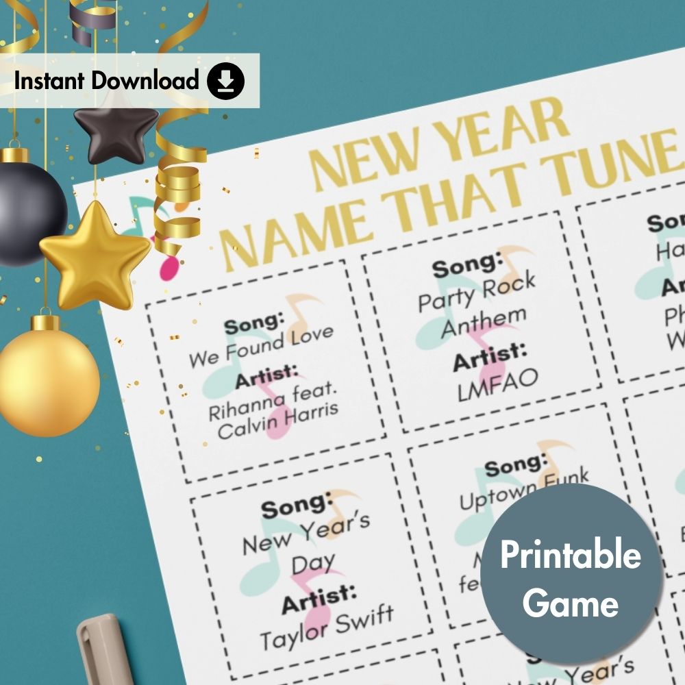 Name That Tune: New Year Edition – Instant Download Printable Game