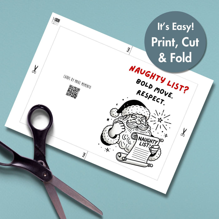 Naughty List Christmas Card | Printable Card