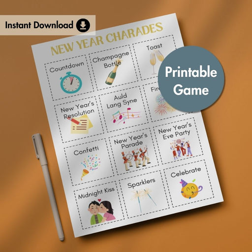 New Year Charades Game – Fun Party Printable