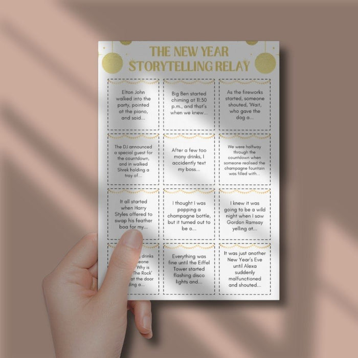 New Year Storytelling Relay Game – Instant Download Printable