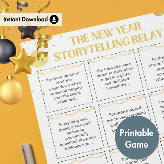 New Year Storytelling Relay Game – Instant Download Printable