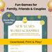 New Year Word Scramble Printable Activity Sheet - Instant Download Game