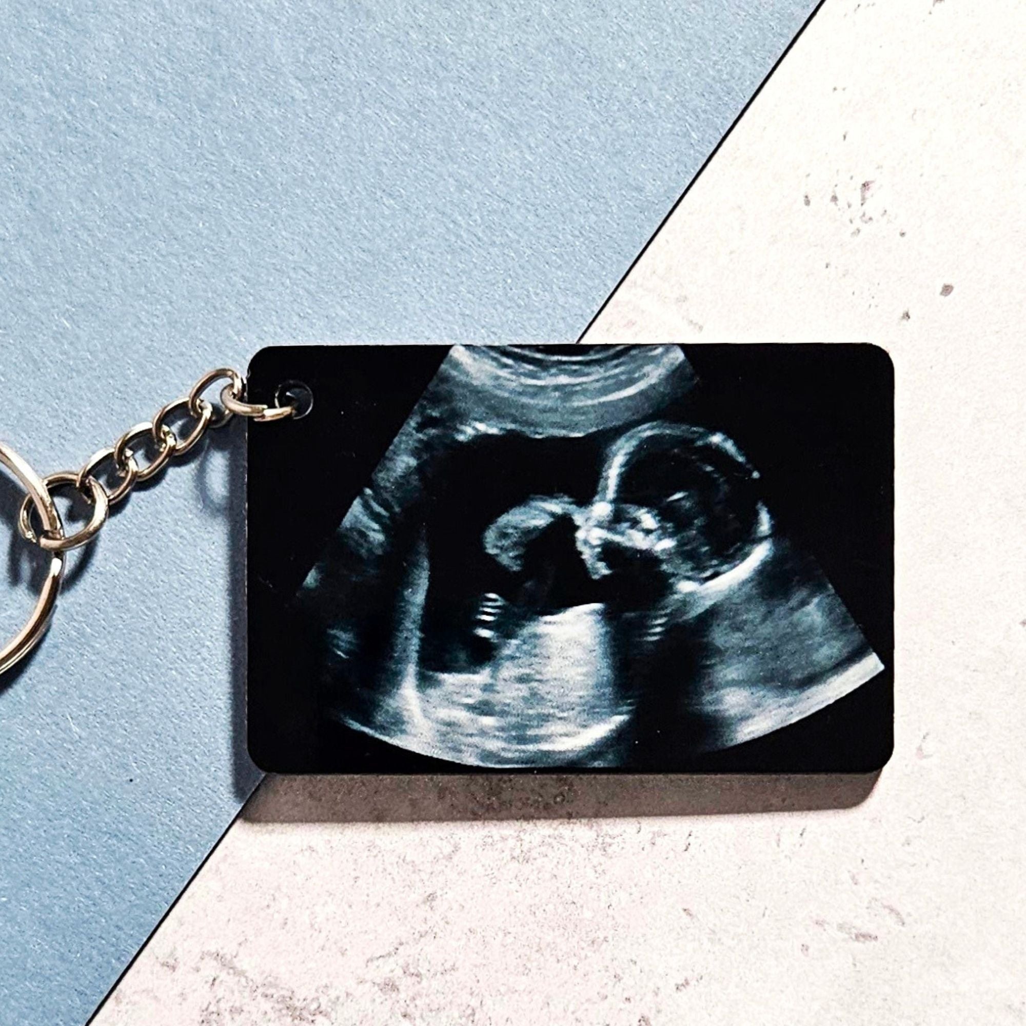 Personalised Baby Scan Photo Keyring