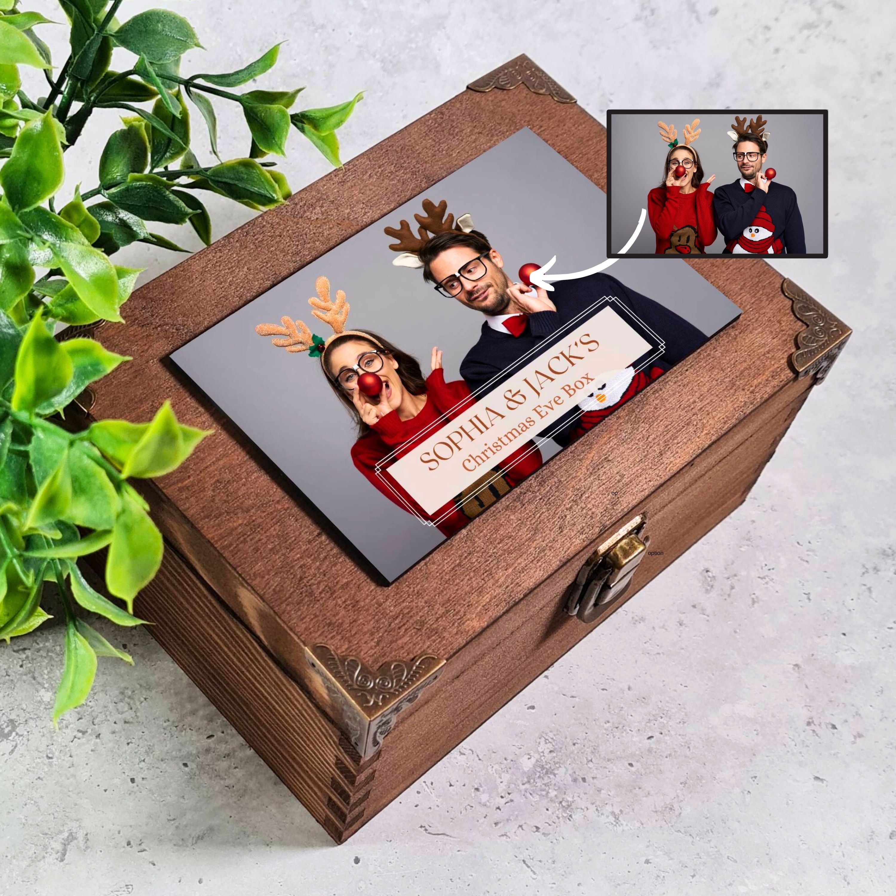 Personalised Couples Photo Christmas Eve Box