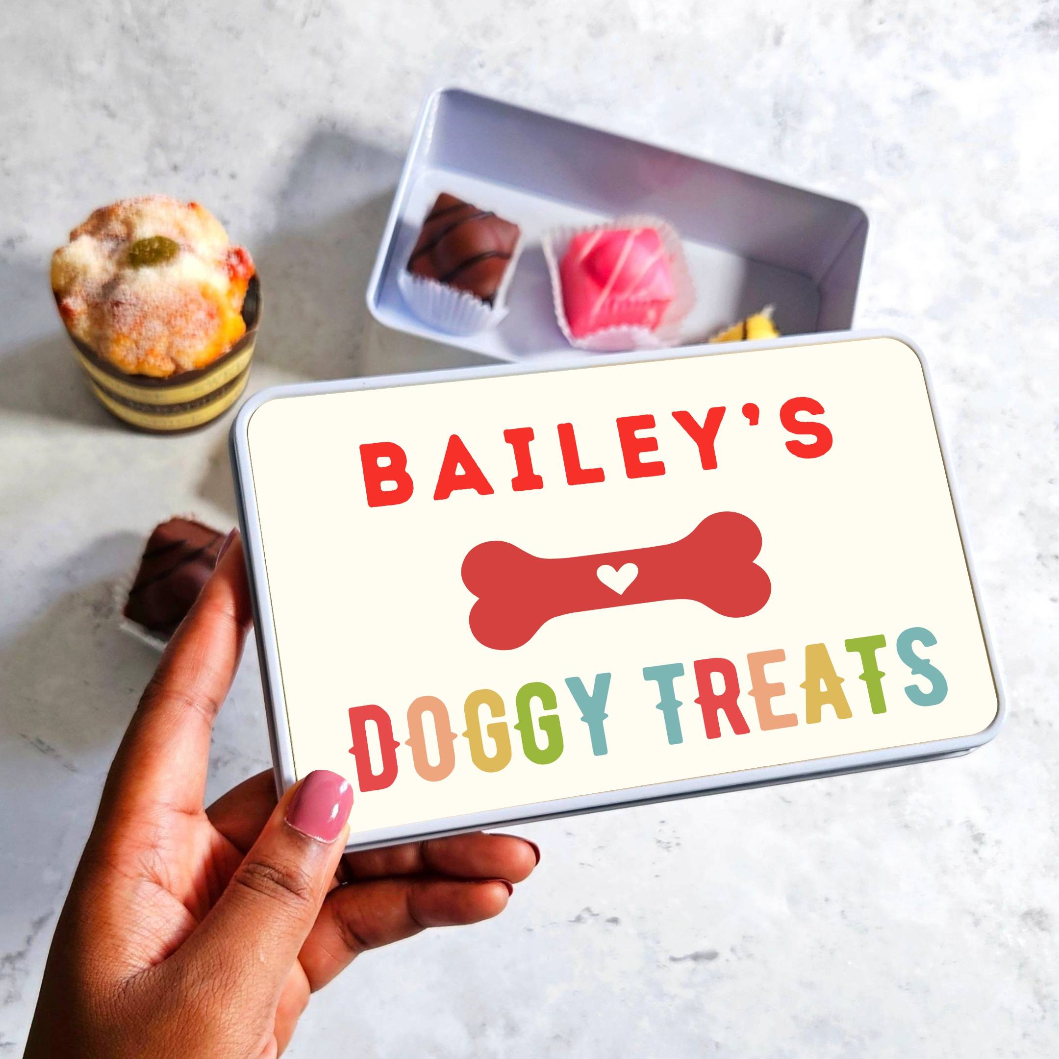 Personalised Dog Bone Treat Tin