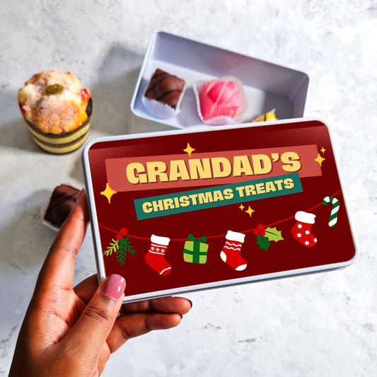 Personalised Grandad’s Christmas Treats Tin