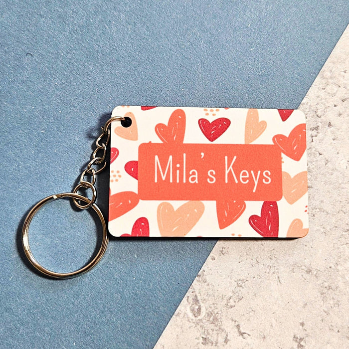 Personalised Heart-Themed Wooden Keyring