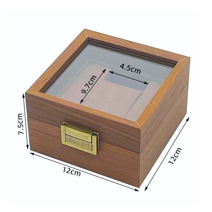 Personalised Luxury Watch Box - Walnut Wood - Clear Window Display Lid