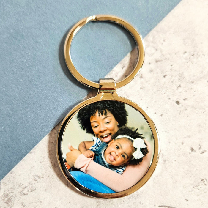 Personalised Metal Family Photo Keyring