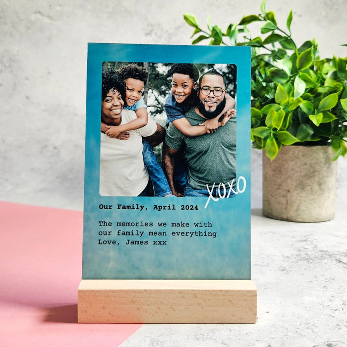 Personalised Metal Family Photo Print with Stand