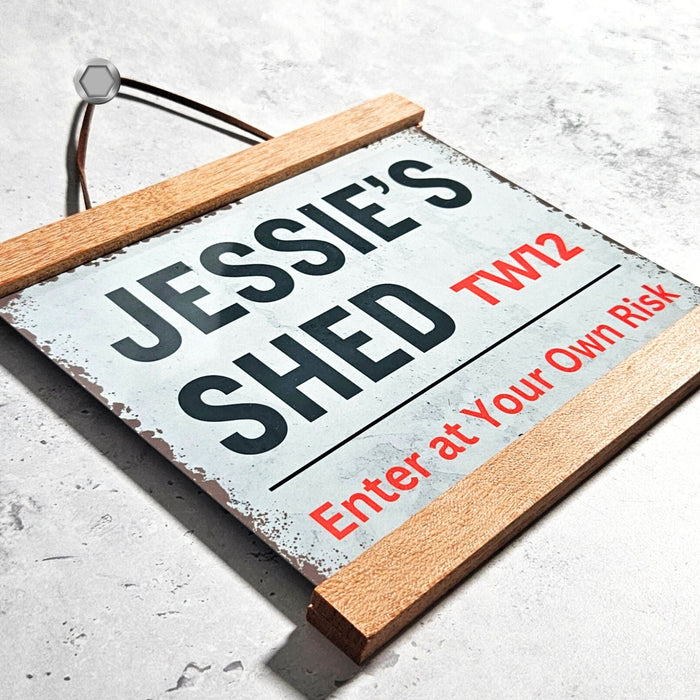 Personalised Metal Street Sign - Custom Shed Sign