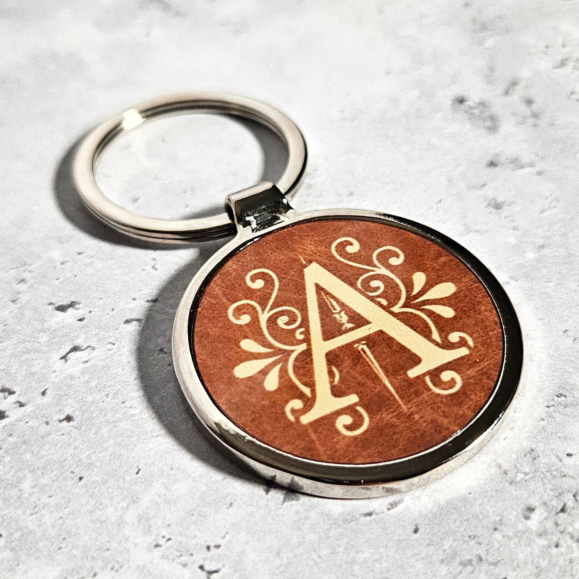 Personalised Monogram Initial Metal Keyring