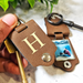 Personalised Monogram Leather Photo Keyring