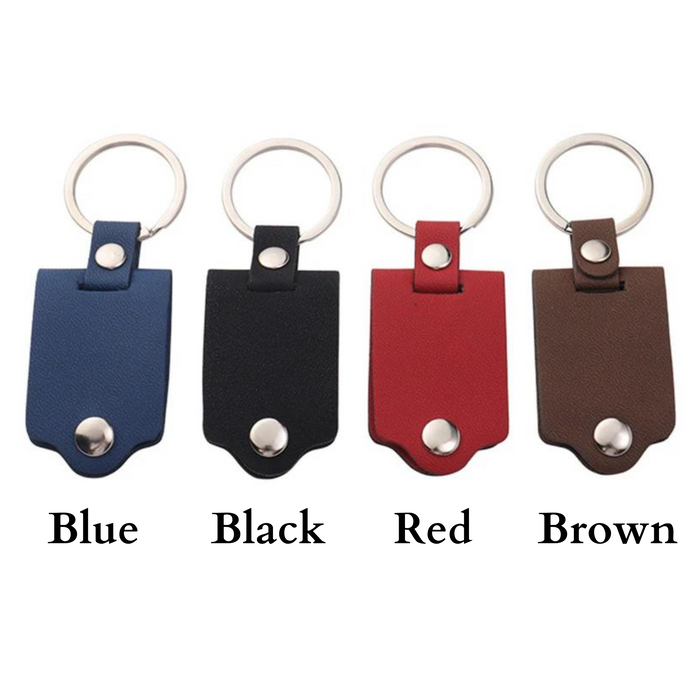 Personalised Monogram Leather Photo Keyring