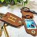 Personalised Monogram Leather Photo Keyring