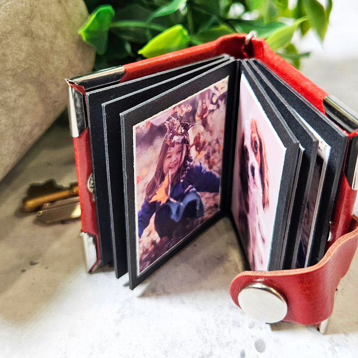 Personalised Our Love Story Photo Album Keychain - Romantic Couples Anniversary Gift