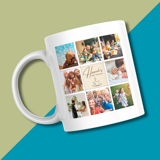 Personalised Photo Collage Mug - Happy Moments Family Photo Gift Idea