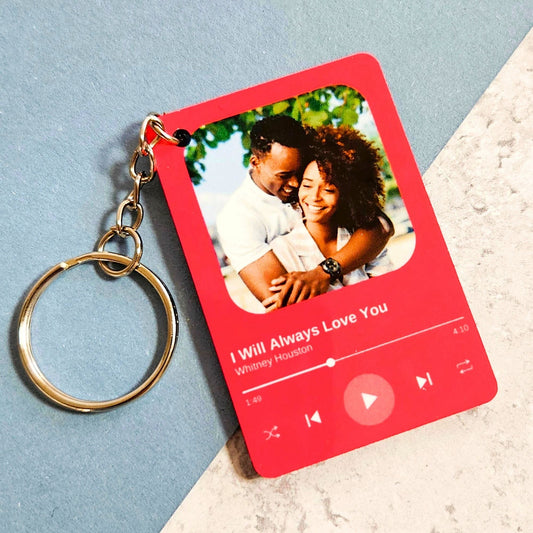 Personalised Photo Music Player Keyring