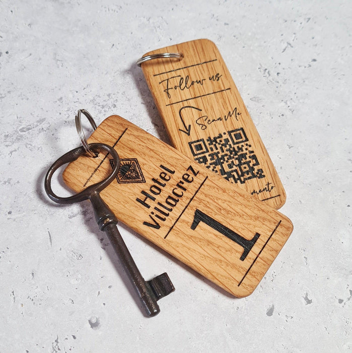 Personalised QR Code Keyring I Wooden Scanable Website Keyring I Custom QR Code Keychain