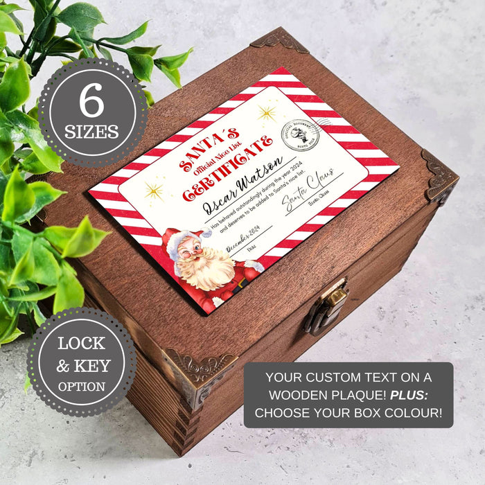 Personalised 'Santa's Nice List' Certificate Christmas Eve Box