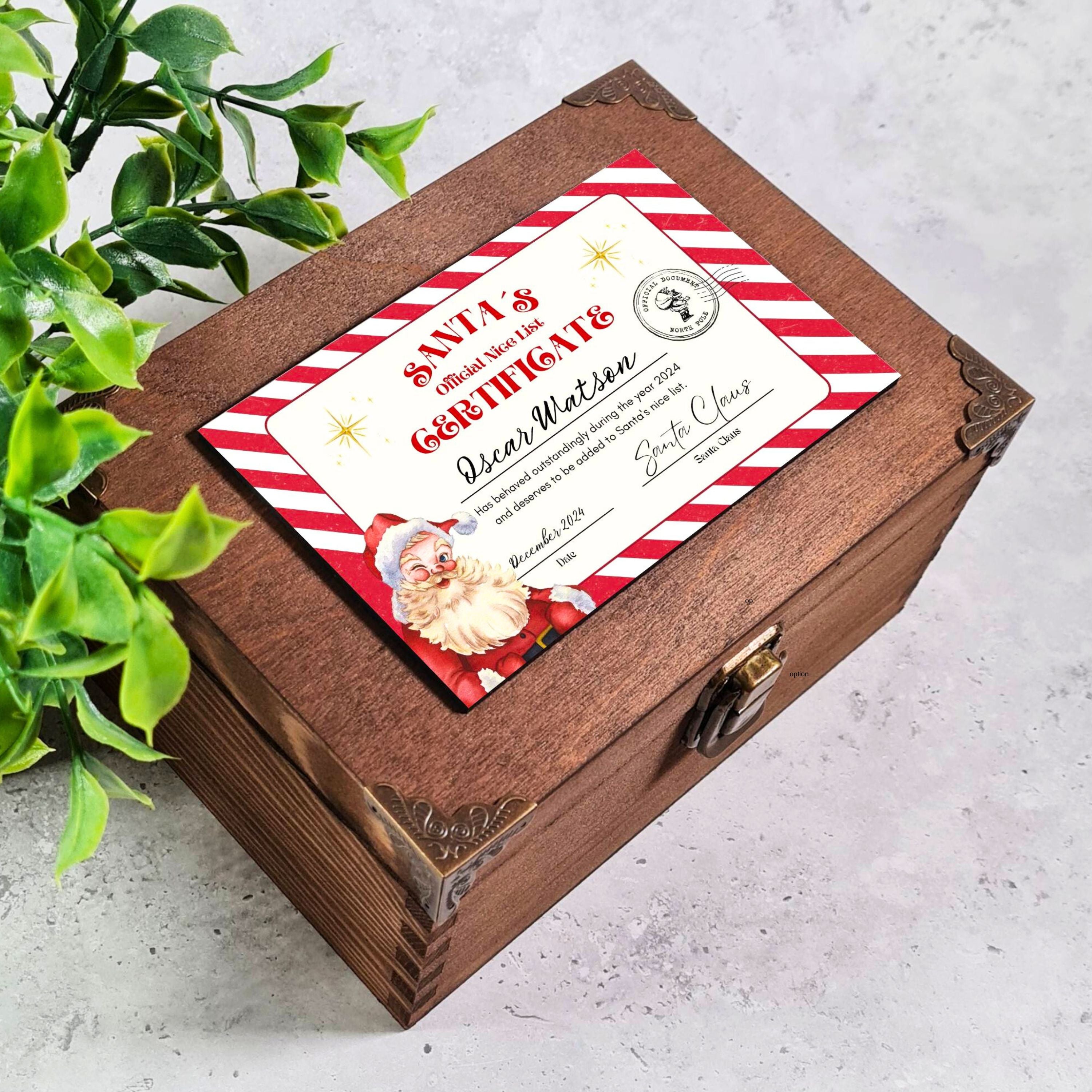 Personalised 'Santa's Nice List' Certificate Christmas Eve Box