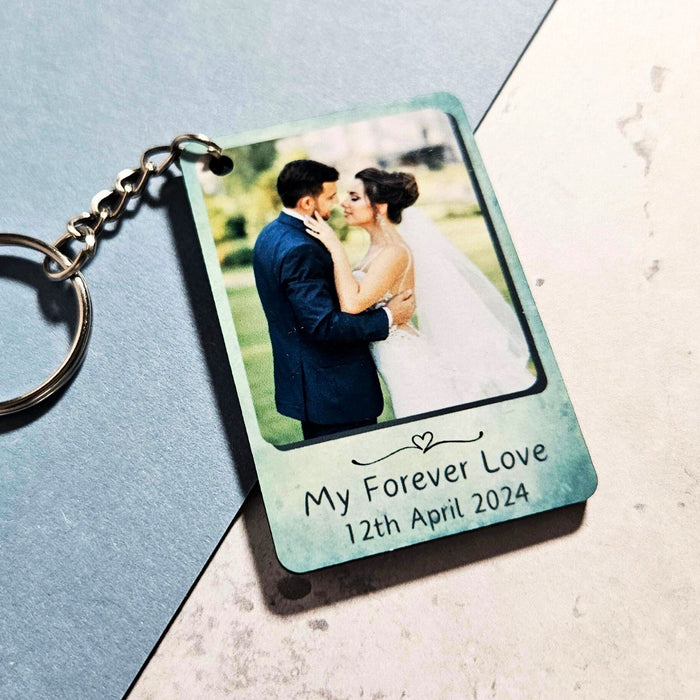 Personalised Wedding Anniversary Photo Keyring