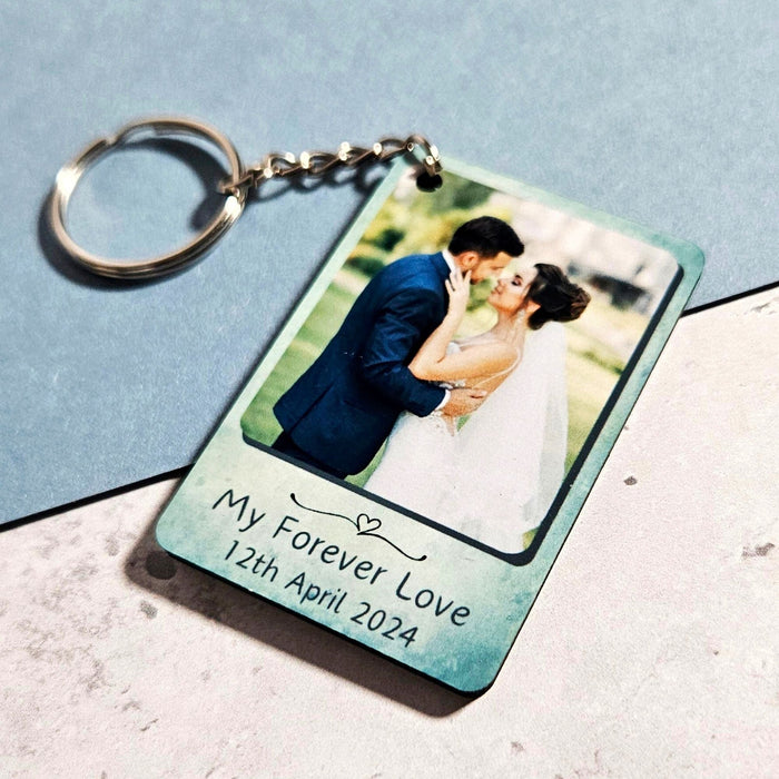 Personalised Wedding Anniversary Photo Keyring