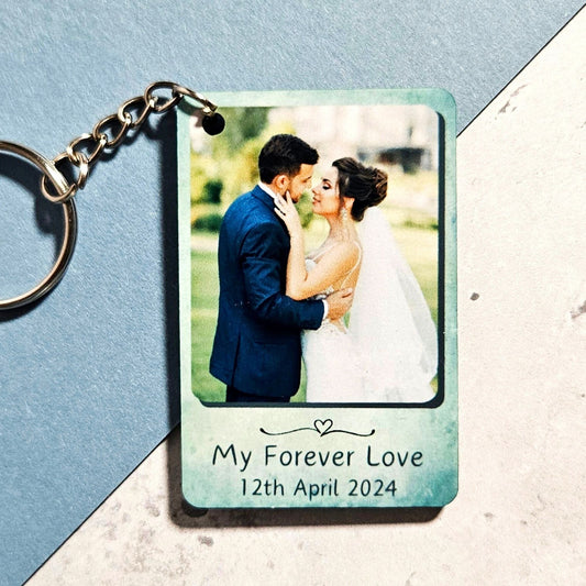 Personalised Wedding Anniversary Photo Keyring