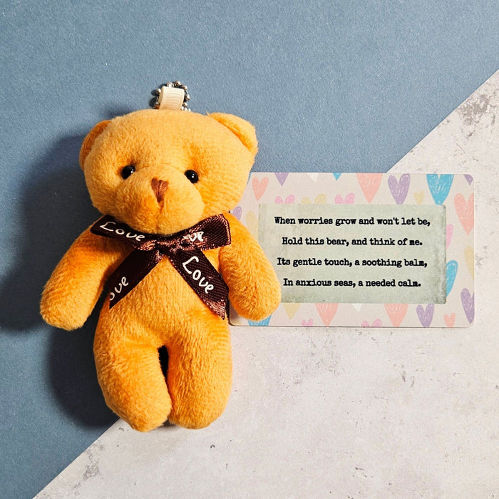 Pocket Comfort Bear and Wallet Card Poem - Anxiety Stress Relief Gift