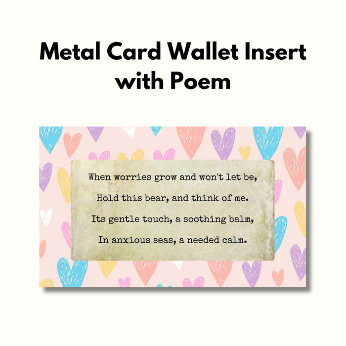 Pocket Comfort Bear and Wallet Card Poem - Anxiety Stress Relief Gift