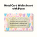 Pocket Comfort Bear and Wallet Card Poem - Anxiety Stress Relief Gift