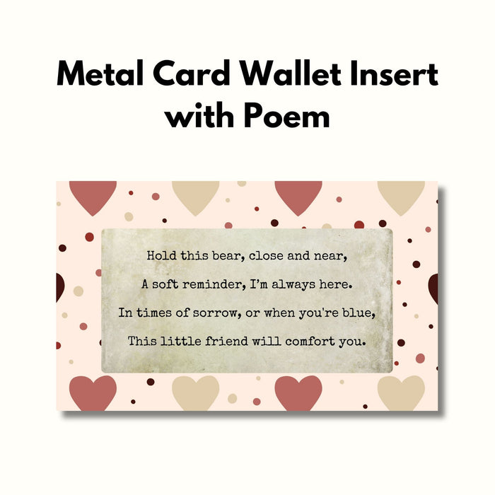 Pocket Comfort Bear and Wallet Card Poem - Bereavement and Loss Sympathy Gift