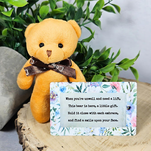 Pocket Comfort Bear and Wallet Card Poem - Get Well Soon Gift