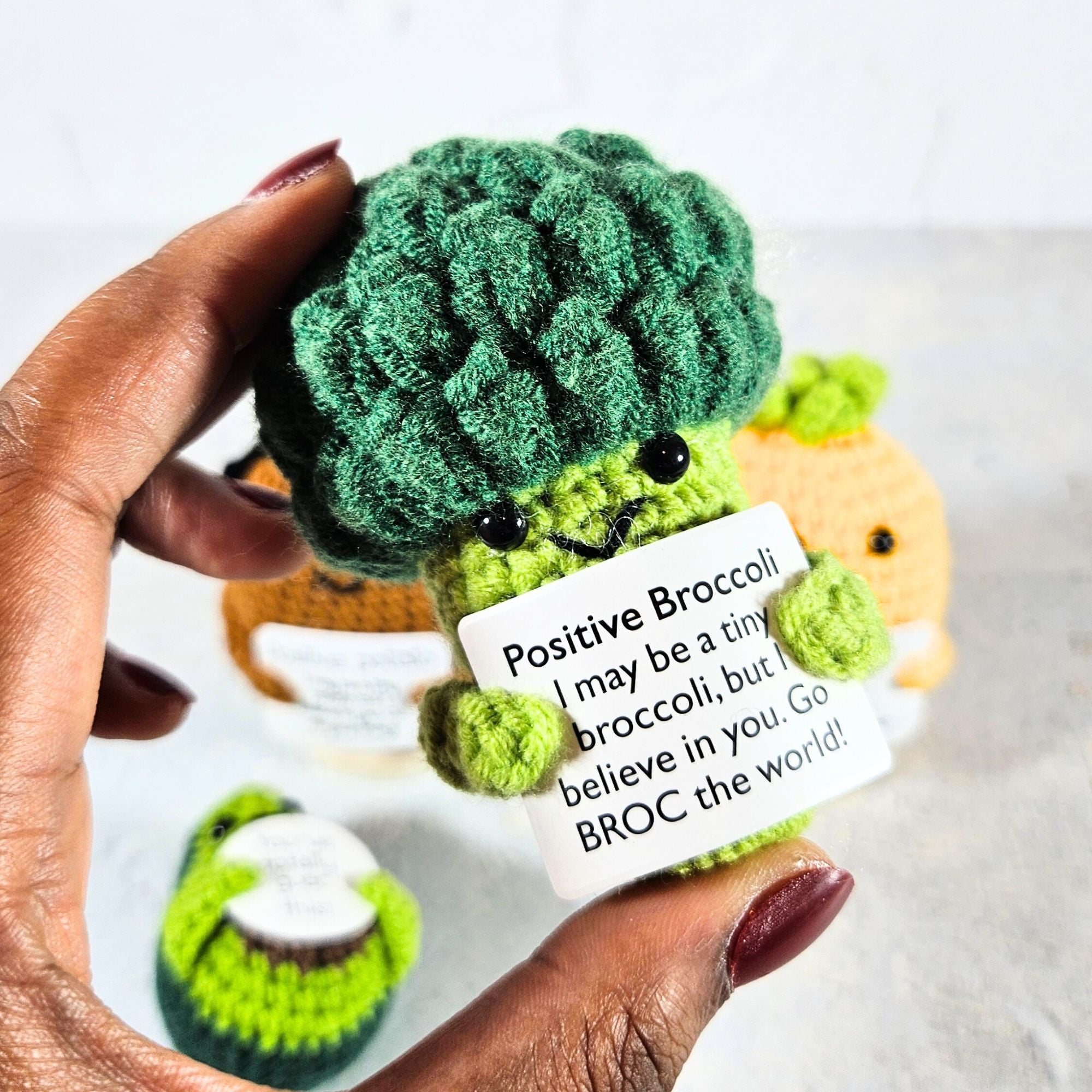 Positive Vibes Mini Crochet Broccoli