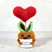 Positive Vibes Mini Crochet Plant: Succulent Love Heart