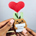 Positive Vibes Mini Crochet Plant: Succulent Love Heart