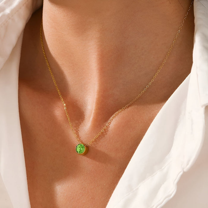 Precious Birthstone Pendant Necklace