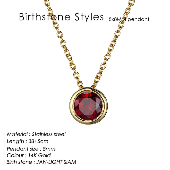 Precious Birthstone Pendant Necklace