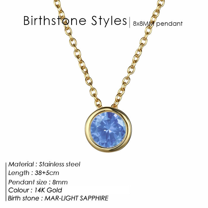 Precious Birthstone Pendant Necklace