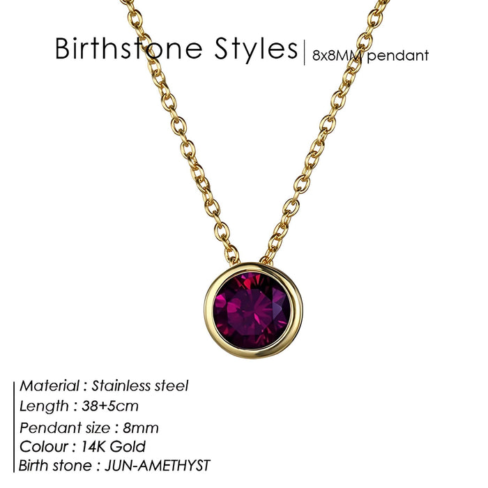 Precious Birthstone Pendant Necklace