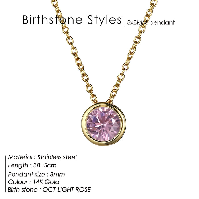 Precious Birthstone Pendant Necklace