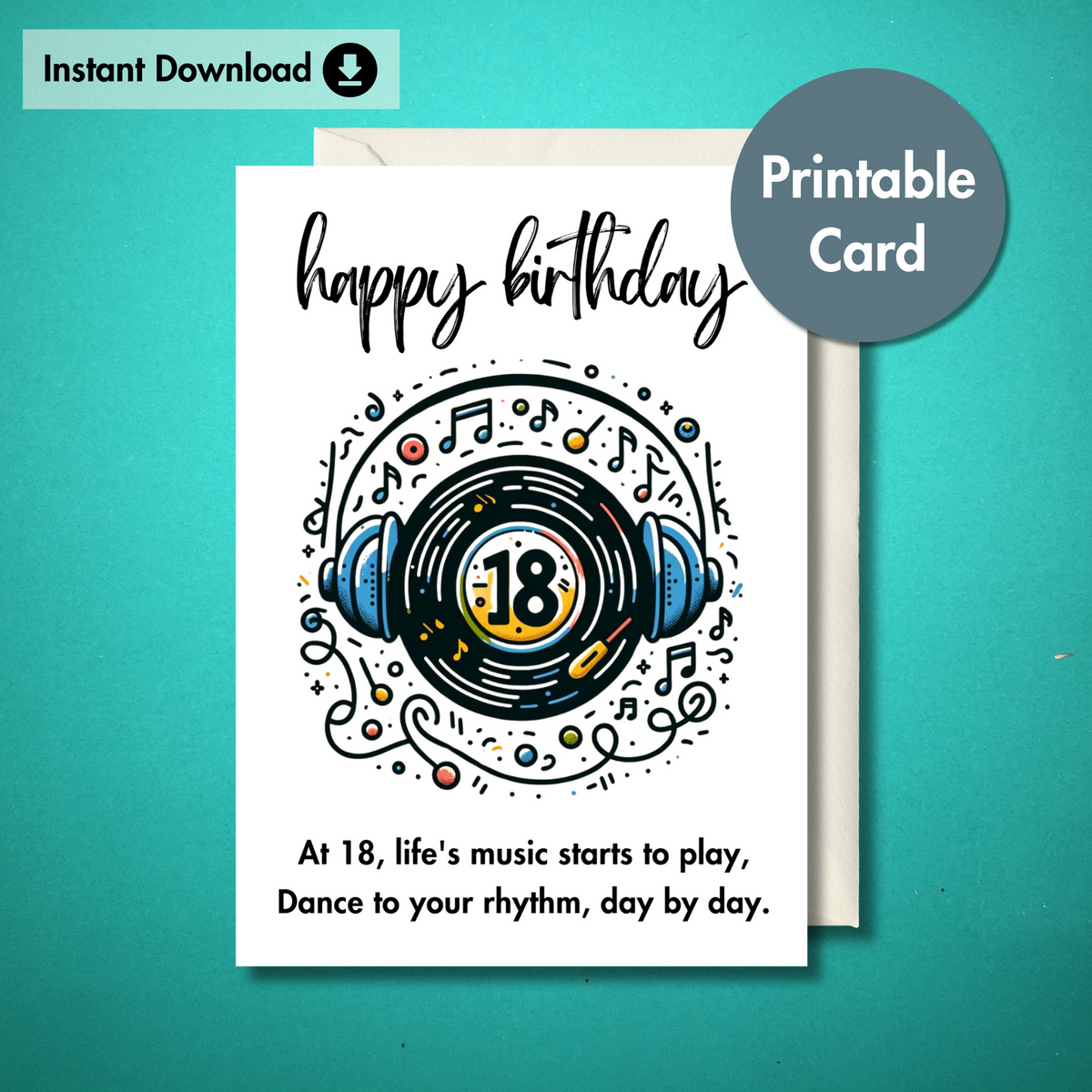 18th Birthday Inspirational Message Card | Sunrise Instant Print Card ...