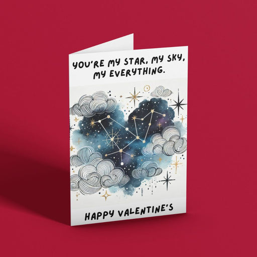 Printable Constellation Starry Sky Valentine's Card | Instant Download