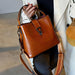 Real Oil Wax Leather Women's Bucket Bag