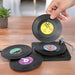 Retro Vinyl Coasters with Turntable Holder